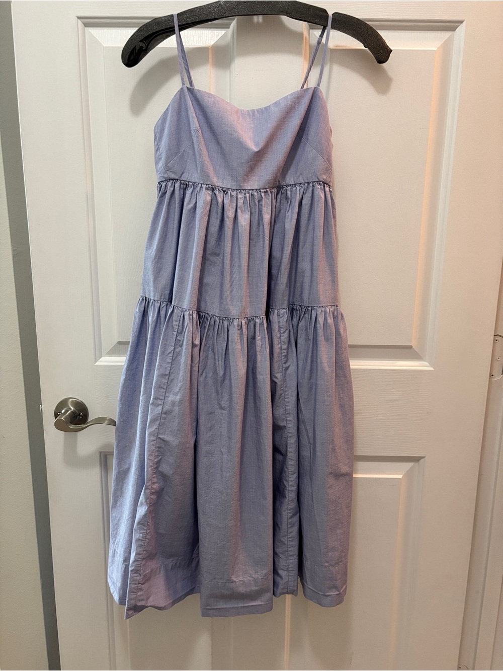 J. Crew Light Blue Tiered Spaghetti-Strap Sundress Size 0 excellent